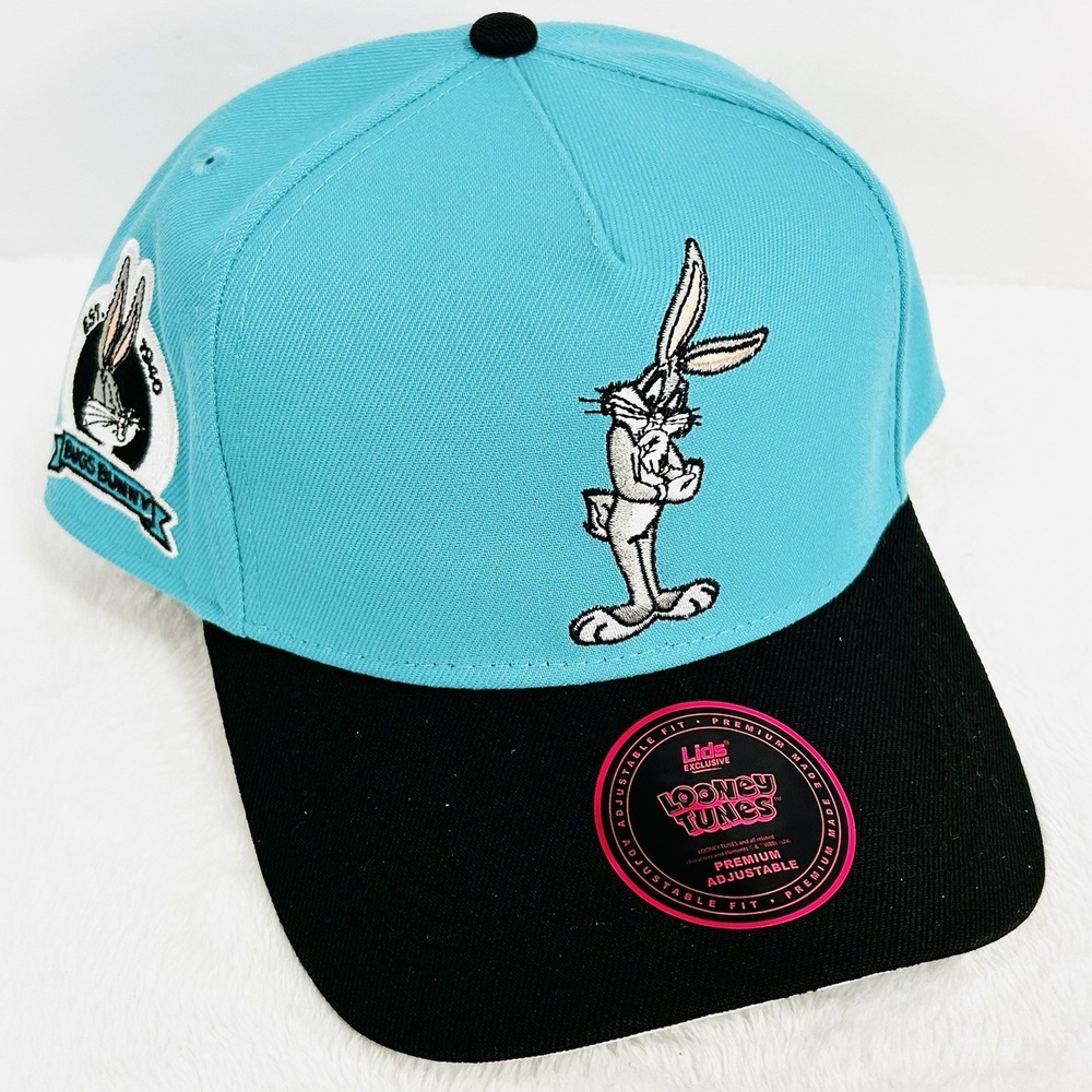 Bugs Bunny Looney Tunes A-Frame 2-Tone Hat Cap Snapback Adjustable Teal Green